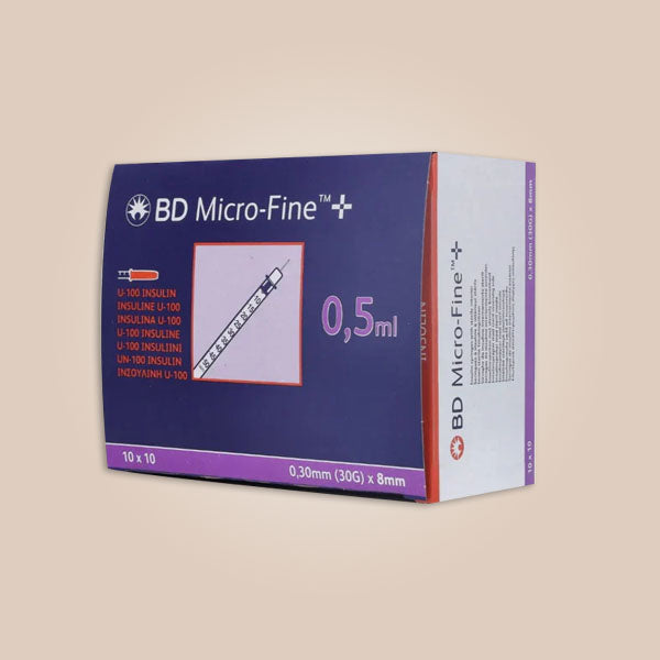 BD Fine Insulin Syringe | 30G 8mm Micro-Fine Needle (100 Units/mL)